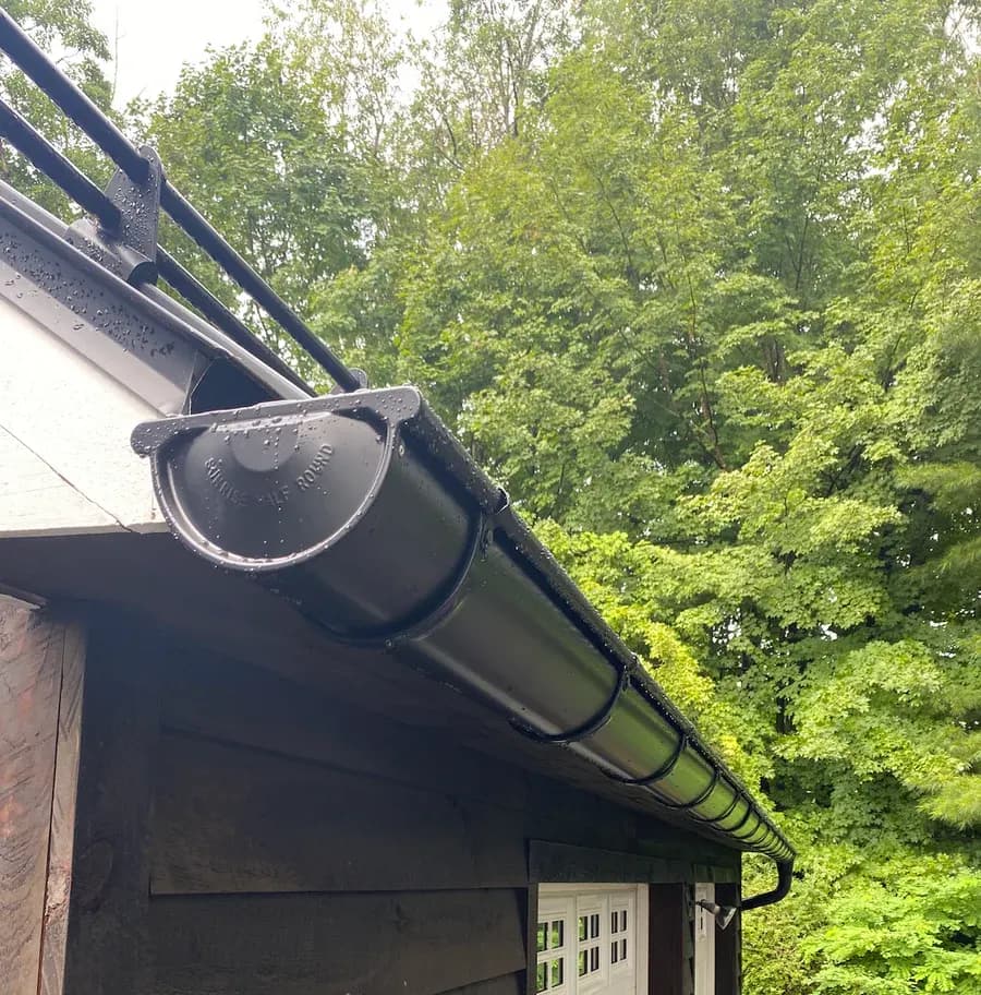 Half-round gutters on a historic home