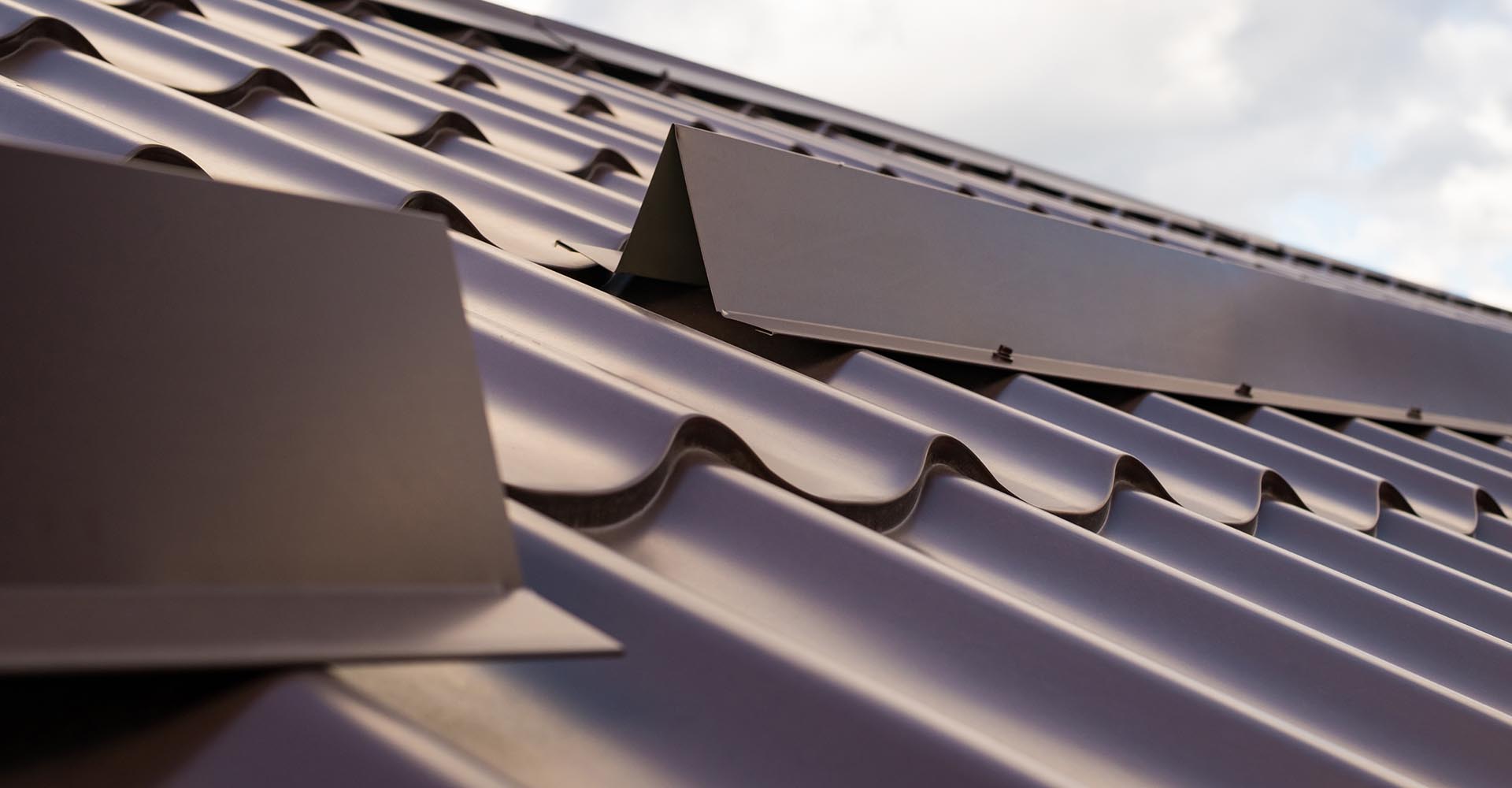 A close up shot of a metal roof.